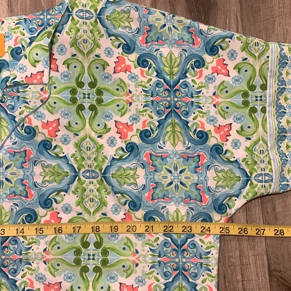 Ruby Rd  Bohemian Multi Mandela Dolmen Sleeve Petite Sz 14 Blouse - Picture 4 of 9